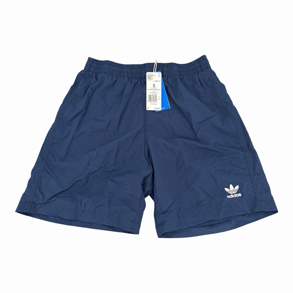 adidas Treefoil Essential Woven 7in Shorts Men Navy Athletic Drawstring JW6015